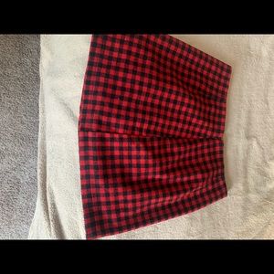 Zip up plaid mini skirt